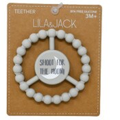 Wholesale - 1pc Silicone Peace Teether - Gray "Shoot for the Moon" C/P 100, UPC: 195010118590